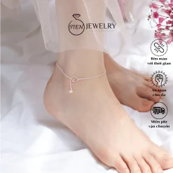 Lắc chân nữ mèo bạc 925 có chuông dễ thương, vòng chân bạc nữ hình mèo xinh xắn