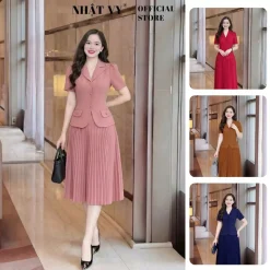 Đầm vest Nhật Vy chất lụa phù hợp công sở dự tiệc thanh lịch